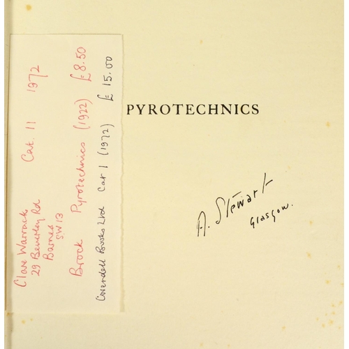 74 - Fireworks. Brock, A. St. H. Pyrotechnics: The History and Art of Firework Making.
London. Daniel O’C... 