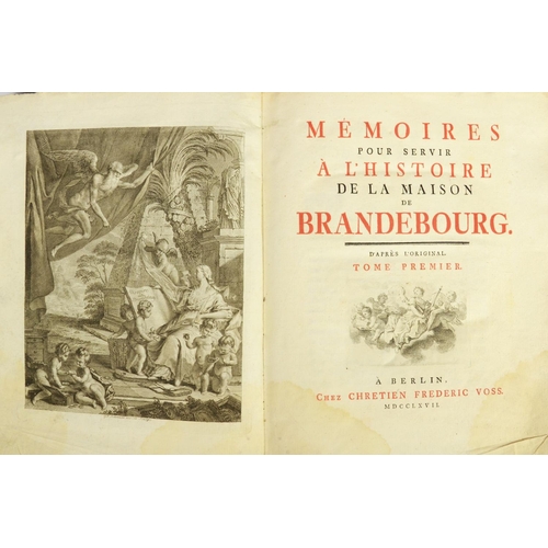 75 - (Friedrich II, King of Prussia). Memoires pour servir a L’Histoire de la Maison
Brandebourg. Berlin ... 