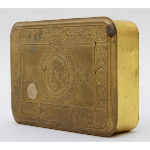 420 - A Queen Mary brass Christmas 1914 box.