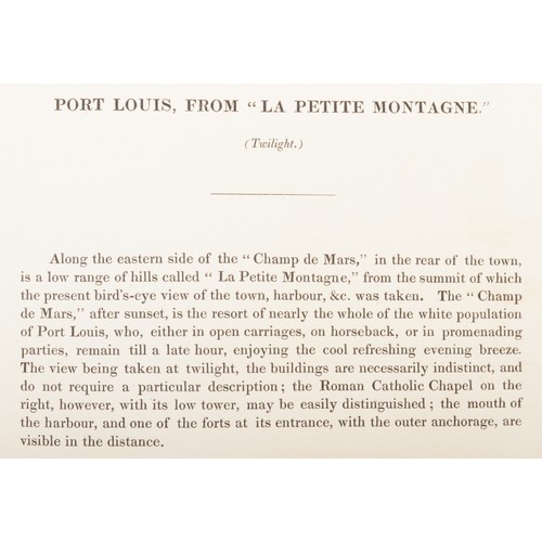 109 - Bradshaw, Thomas. Views of Mauritius, or Isle of France drawn from Nature. London. James Carpenter &... 