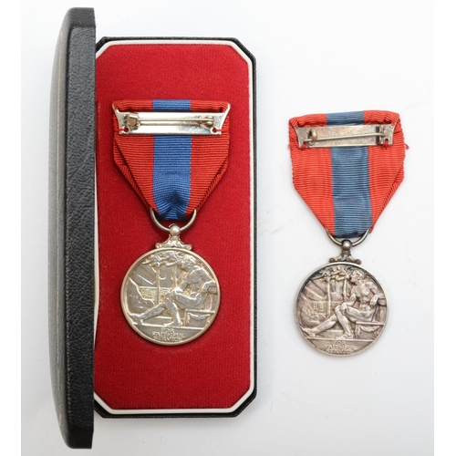 469 - Two Imperial Service Medals, ERII awarded Reginald Henry Fishel, cased and George VI Adolphe Sidney ... 