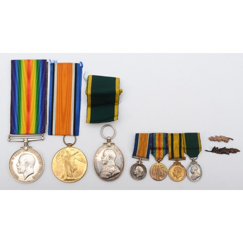 473 - WWI group of three of four, War, Victory, Territorial Efficiency Medal, Territorial War Medal (missi... 