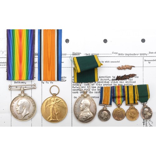 473 - WWI group of three of four, War, Victory, Territorial Efficiency Medal, Territorial War Medal (missi... 