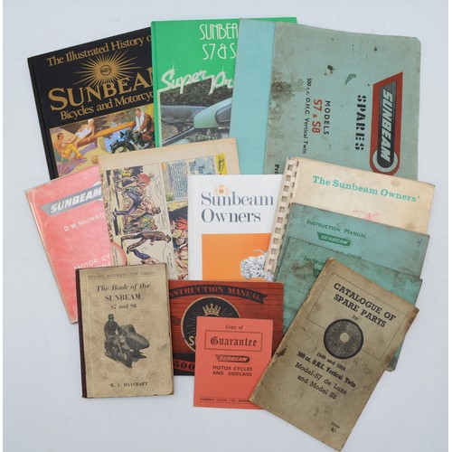 2 - A collection of Sunbeam S7/8 books, including a rare 10th September 1954 Eagle comic advert, Pitmans... 