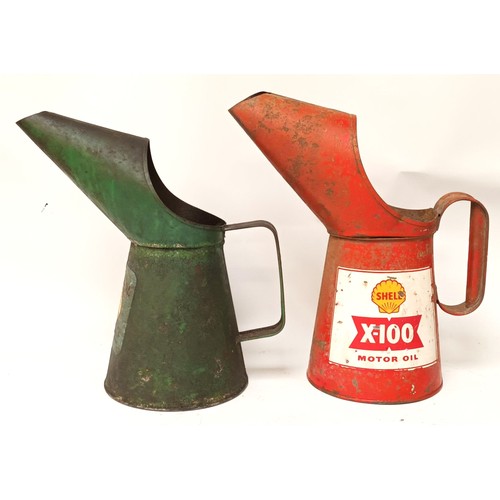 40 - A Shell X100 quart oil jug and a Sternol jug (2)