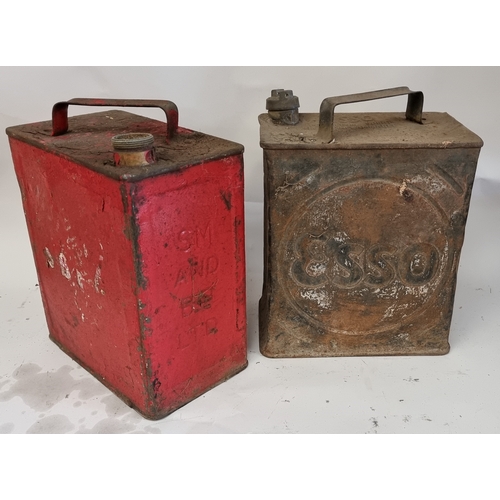 49 - An Esso two gallon petrol can and a SM and BP two gallon can (2)