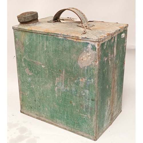 59 - A Vintage petrol can, with lead soldered seams, cap