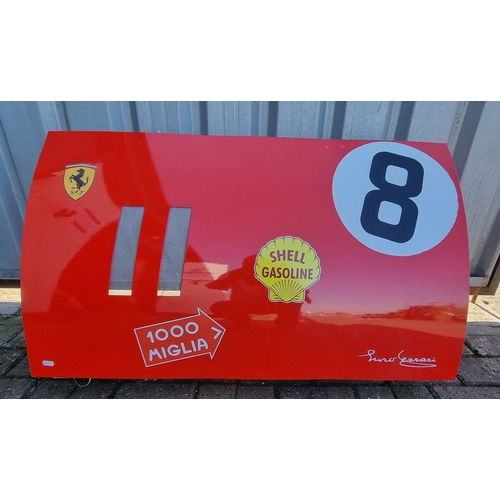 62 - An alloy dummy Ferrari wall mounted door panel, 100 x 59cm