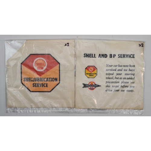 68 - Two Shell service paper napkins and two Shell & BP paper napkins