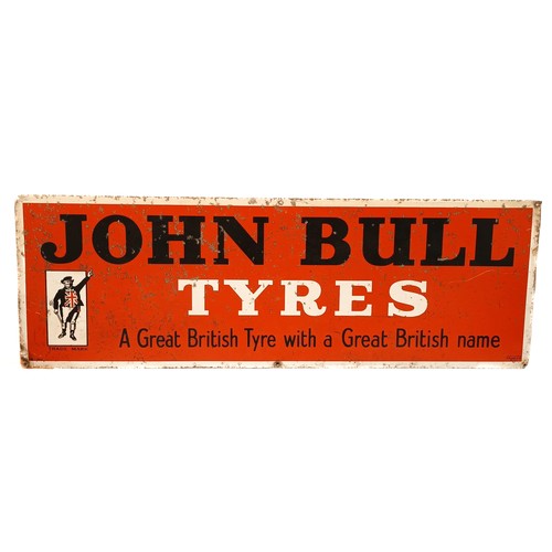 72 - A John Bull Tyres tin sign, 30.5 x 90cm