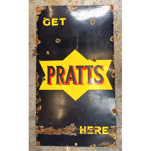 78 - A vitreous enamel GET PRATT HERE single sided sign, 137 x 76cm