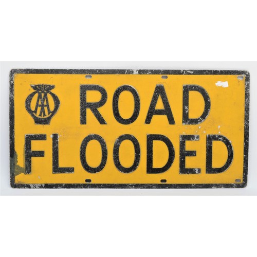 84 - An AA ROAD FLOODED alloy sign, 30.5 x 61cm.