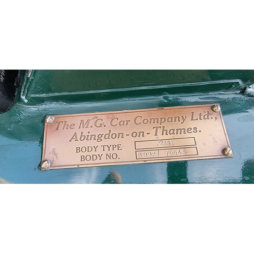 321 - 1951 MG TD/C, Mk 2, 1250cc. Registration number KAS 395 (non transferrable). Chassis number TD/C9610... 