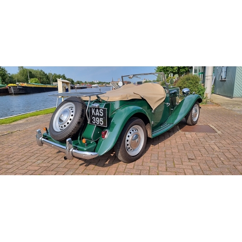 321 - 1951 MG TD/C, Mk 2, 1250cc. Registration number KAS 395 (non transferrable). Chassis number TD/C9610... 