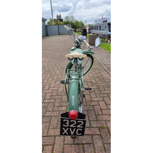 420 - 1961 NSU Quickly S, 49cc. Registration number 322 XVC (non transferrable). Frame number 866984. Engi... 