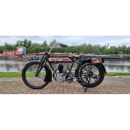 437 - 1913 Rover 3.5hp, 499 cc. Registration number DS 9837 (non-transferable). Frame number S37508. Engin... 