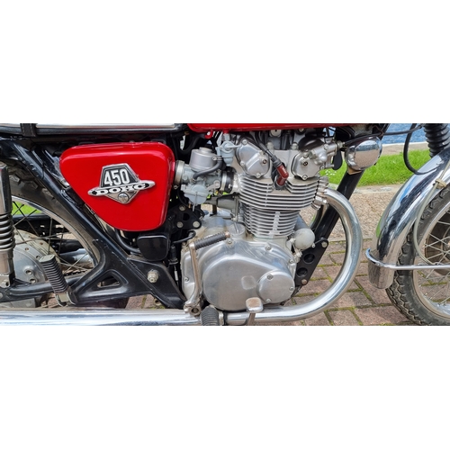 445 - 1971 Honda CB 450 K4, 444cc. Registration number EKH 158J. Frame number CB450 4129861. Engine number... 