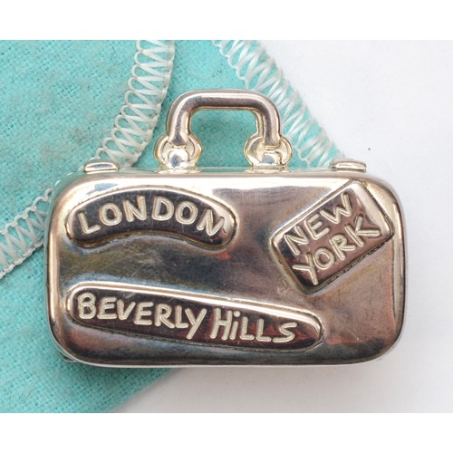 Sold at Auction: TIFFANY STERLING SILVER LUGGAGE SUITCASE PILL BOX