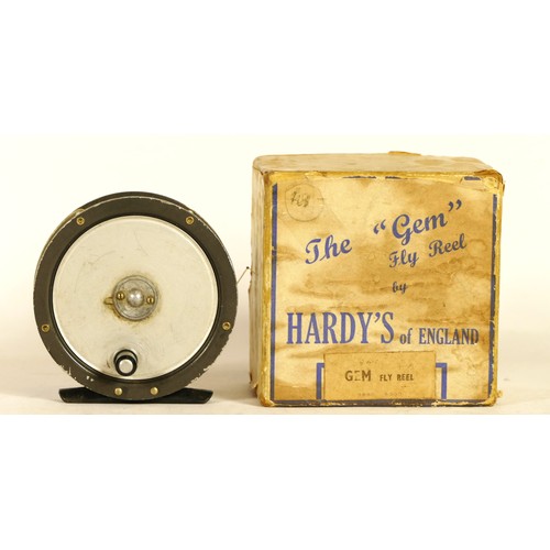A Hardy's of England fly fishing reel 'The Gem' with original box.