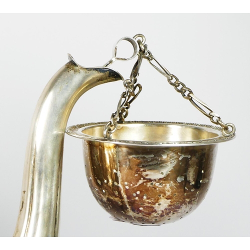 19 - An Italian .800 standard silver kettle on stand, bearing control marks, fascio lozenge, 800 and a li... 