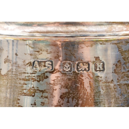 54 - A silver sugar castor,Birmingham 1934, of baluster form with pull off cover, 20cm, 127gm