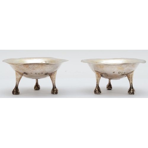 56 - Charles Robert Ashbee, a Victorian Arts and Crafts pair of silver open dishes, London 1900, spot ham... 