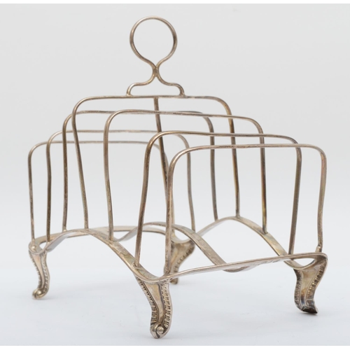 65 - A George IV provincial silver six division toast rack, by John Wright & George Fairbairn, Sheffield ... 