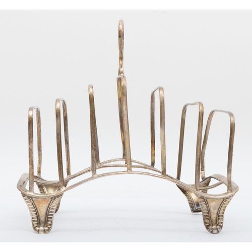 65 - A George IV provincial silver six division toast rack, by John Wright & George Fairbairn, Sheffield ... 