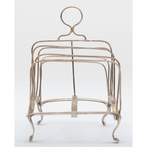 65 - A George IV provincial silver six division toast rack, by John Wright & George Fairbairn, Sheffield ... 