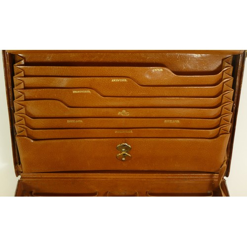 220 - J.C. Vickery of Regent Street, London, a vintage crocodile skin brief case, opening to reveal letter... 