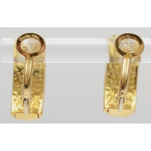 121 - An Italian pair of 18ct gold and coral ear clips, maker 1012, Napoli post 1971 control marks, 17 x 6... 