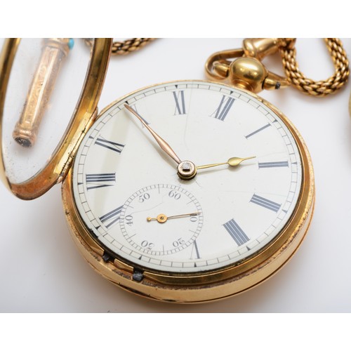 197 - Ann Walker, a William IV 18ct gold fusee pocket watch, Birmingham 1830, white enamel dial with Roman... 