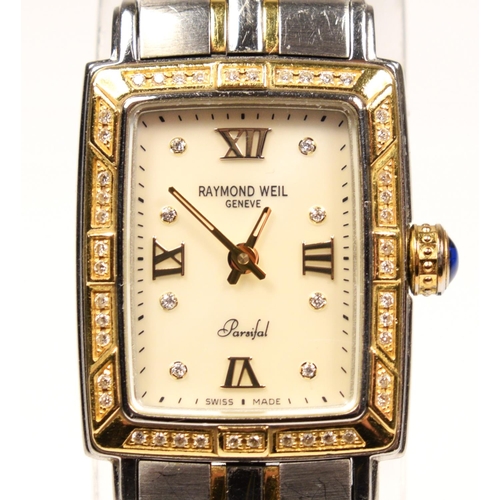 199 - A Raymond Weil Parsifal, stainless steel, yellow gold and brilliant cut diamond set quartz ladies wr... 