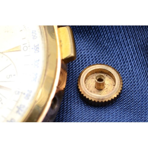 200 - Tourist Chronograph, a Swiss gold plated manual wind gentleman's wristwatch, c. 1950's, off white di... 