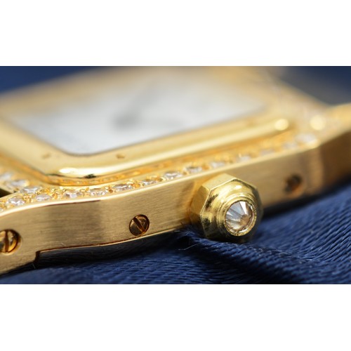 207 - Cartier Panthere, a ladies 18k gold and diamond quartz wristwatch, ref 1280, with white enamel dial,... 