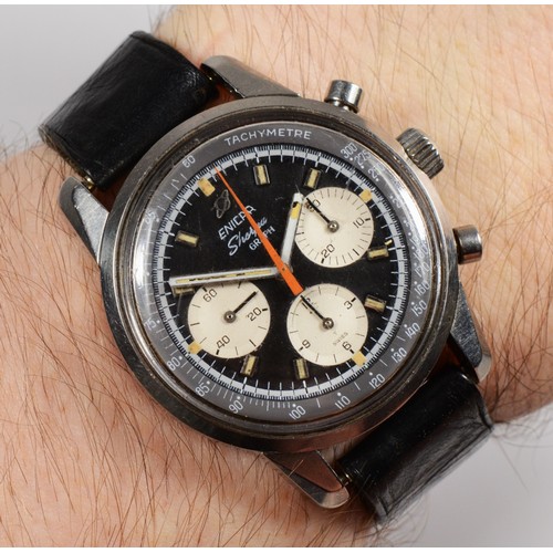 210 - Enicar Sherpa Graph 300, MkIIA, a stainless steel chronograph manual wind gentleman's wristwatch, re... 