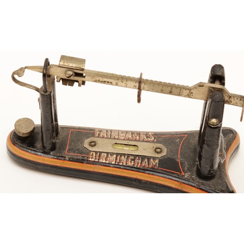 229 - An early 20th century slide scale by Fairbanks of Birmingham, painted cast metal and nickel brass co... 