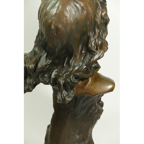 247 - V. Bonany, Paris, a bronze bust entitled Reve, signed and dated 1900, 54cm