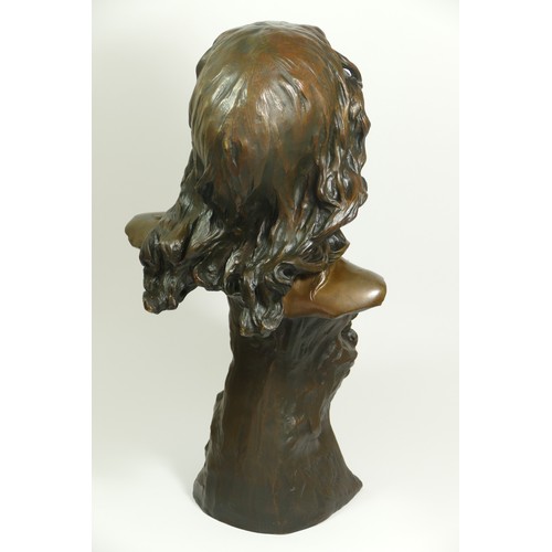 247 - V. Bonany, Paris, a bronze bust entitled Reve, signed and dated 1900, 54cm