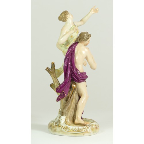 278 - A Meissen porcelain figurine, circa. 1750, 'Rape of Sabine', blue crossed swords mark and model no. ... 