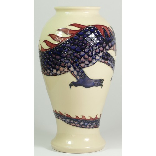 289 - A Moorcroft dragon pattern vase, circa 1987, designed by Trevor Critchlow, painted factory marks, 26... 