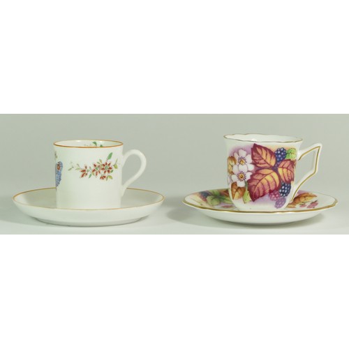 257 - A Royal Worcester coffee cup & saucer 'Brambles' designed by Kitty Blake, together with an unsigned ... 