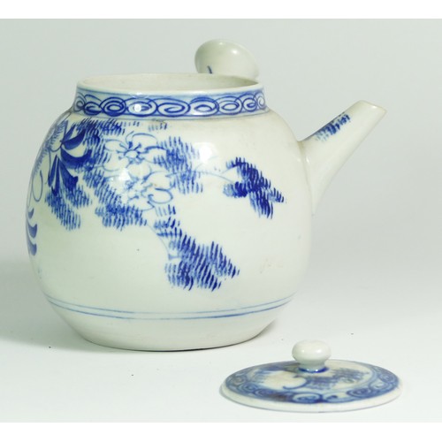 322 - A Japanese Meiji period porcelain teapot, early 20th century, decorated with foliage, 12cm tall.