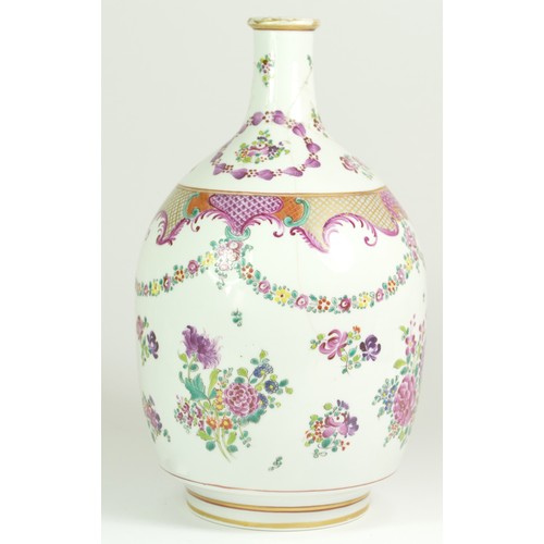 335 - A Chinese Tianqiuping form, Qing Famille Rose, vase circa. 1900, painted an enamelled in the rose Ca... 