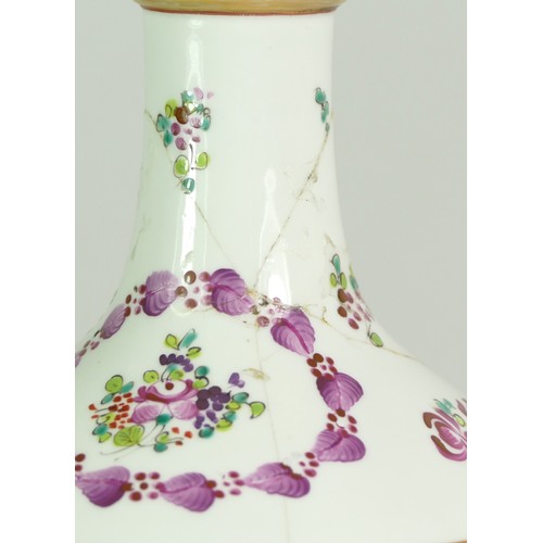 335 - A Chinese Tianqiuping form, Qing Famille Rose, vase circa. 1900, painted an enamelled in the rose Ca... 