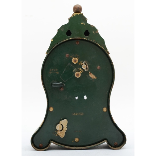 371 - A Jaeger Petite Neuchateloise musical alarm clock, the brass case with applied floral decoration on ... 