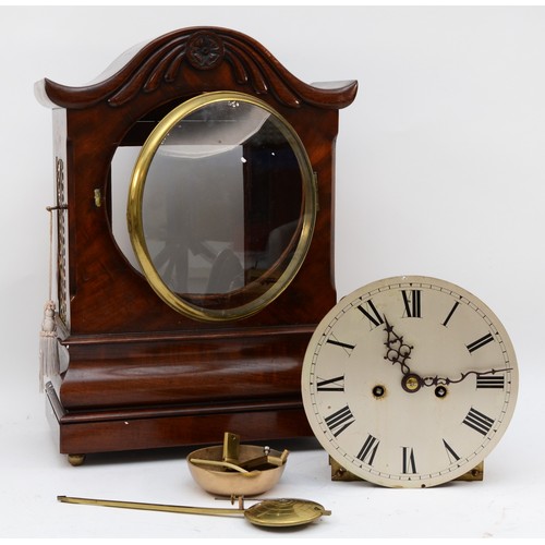 387 - A William IV mahogany twin fusee bracket clock, the 8