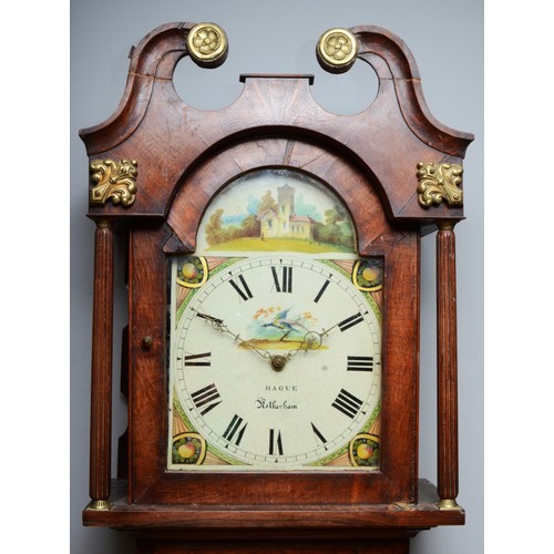 389 - Hague, Rotherham, a Victorian oak eight day longcase clock, 13