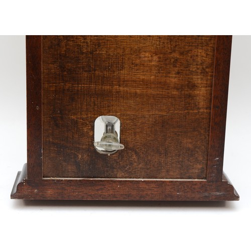 394 - A mahogany cased Admiral Fitzroy barometer, having architectural pediment with brass central finial,... 