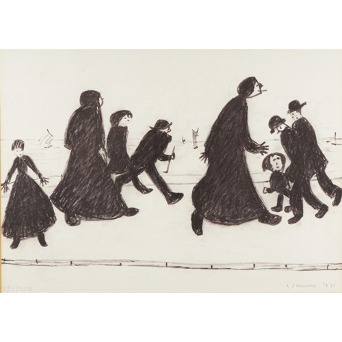 403 - After Lawrence Stephen Lowry (British 1887-1976): 'On a Promenade', limited edition monochrome print... 